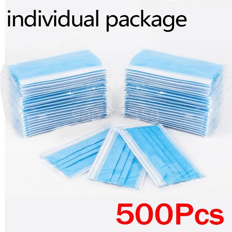 Disposable Mask Blue - 50-500 szt. jednorazowych masek dla dorosłych