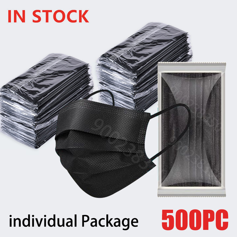 Disposable Surgical Mask - 50-500 szt. Czarna jednorazowa certyfikowana maska